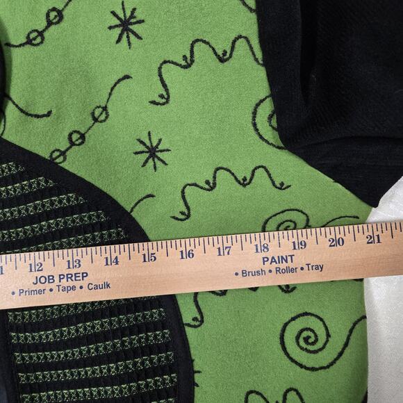 VTG Wool Blend Canvasbacks Jacket S Green Black Mixed Print Art To Wear Boho - Picture 10 of 13